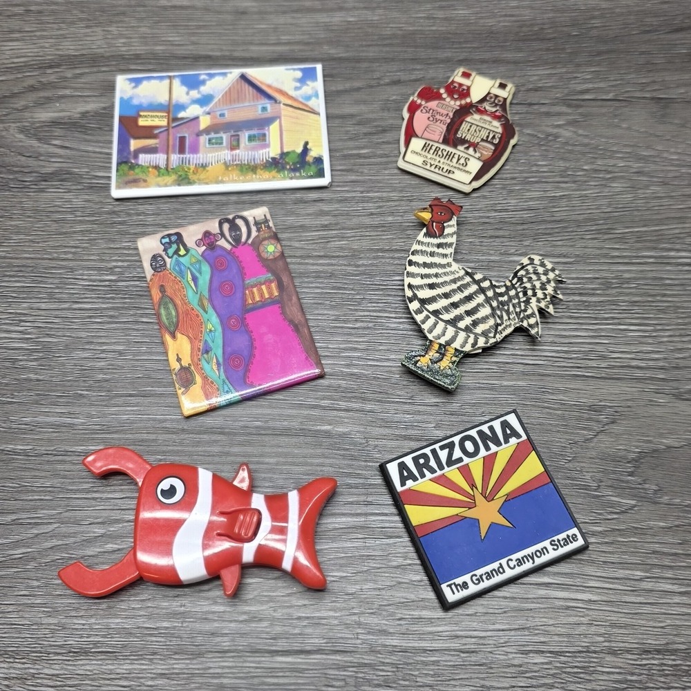 6 Vintage Fridgeβ Magnets - Excellent Variety